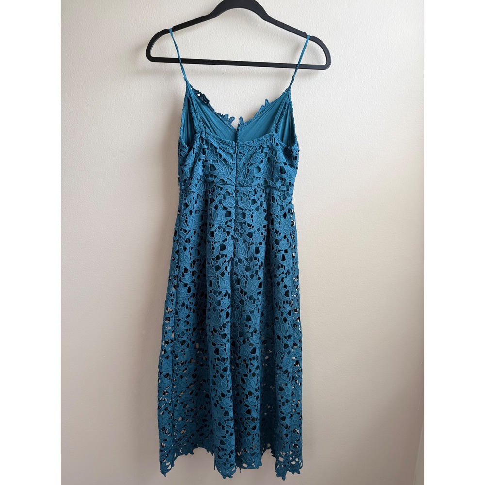 ASTR The Label Teal Blue Floral Lace Midi Dress Sleeveless Cami Wedding Guest M - Picture 2 of 12